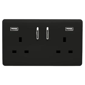 Matt Black Wiring Accessories Trendi Decorative Screwless Matt Black Wiring Accessories Trendi Decorative Screwless